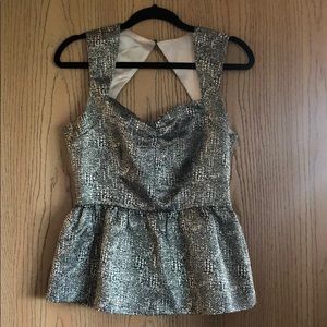 Gold & Black Peplum top